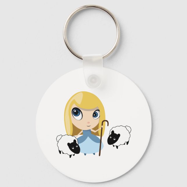 Little Bo Peep and her Sheep Key Ring (Front)