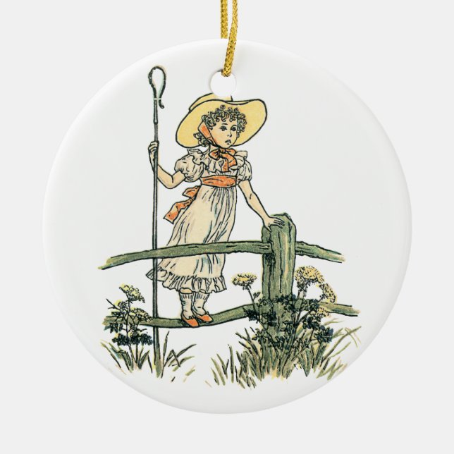 Little Bo Peep Ceramic Tree Decoration (Front)