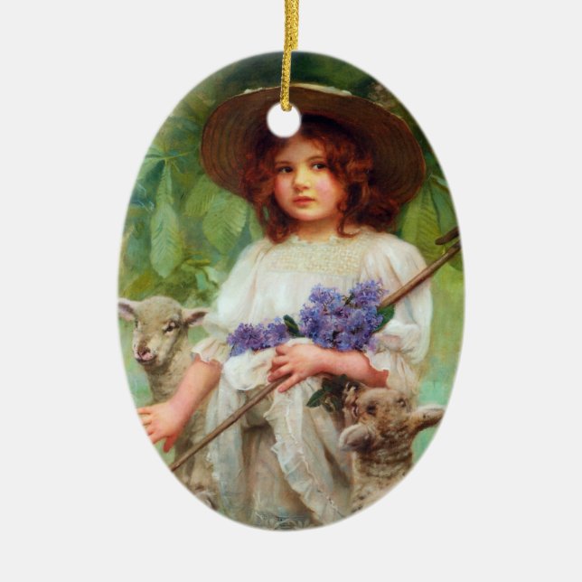 Little Bo Peep Ceramic Tree Decoration (Front)