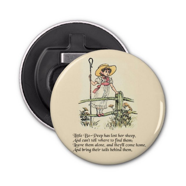 Little Bo-Peep: Classic Kate Greenaway Nursery Bottle Opener (Front)