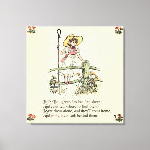 Little Bo-Peep: Classic Kate Greenaway Nursery Canvas Print