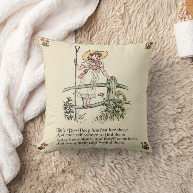 Little Bo-Peep: Classic Kate Greenaway Nursery Cushion (Blanket)