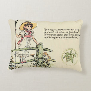 Little Bo-Peep: Classic Kate Greenaway Nursery Decorative Cushion