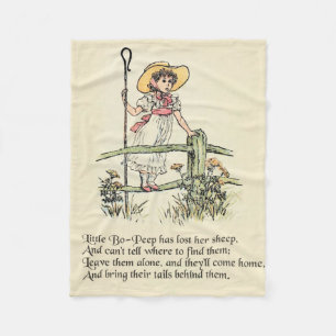 Little Bo-Peep: Classic Kate Greenaway Nursery Fleece Blanket