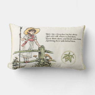Little Bo-Peep: Classic Kate Greenaway Nursery Lumbar Cushion