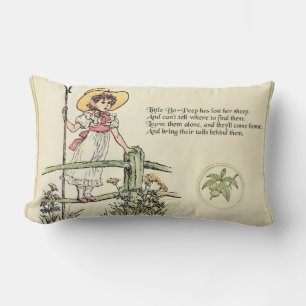 Little Bo-Peep: Classic Kate Greenaway Nursery Lumbar Cushion