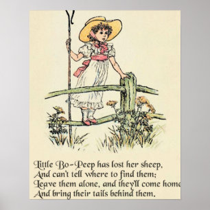Little Bo-Peep: Classic Kate Greenaway Nursery Poster