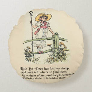 Little Bo-Peep: Classic Kate Greenaway Nursery Round Cushion