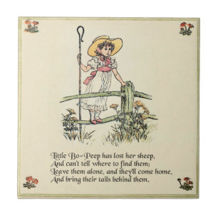 Little Bo-Peep: Classic Kate Greenaway Nursery Tile
