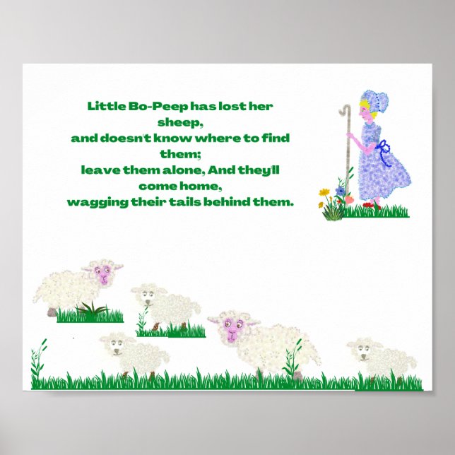 Little Bo-Peep dot whimsical picture Poster (Front)