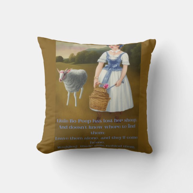 Little bo- peep has lost her sheep fun cute  cushion (Front)