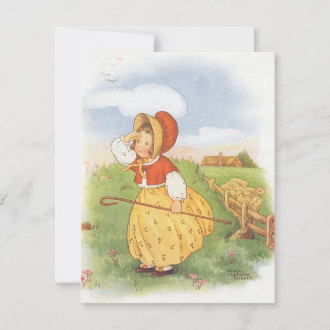 Little Bo Peep, Nursery Rhyme Baby Shower Party Invitation (Front)