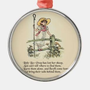 Little Bo Peep Nursery Rhyme Metal Tree Decoration