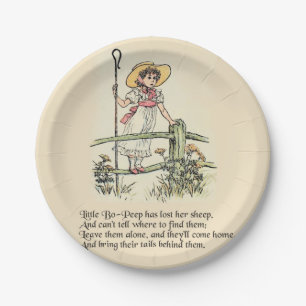 Little Bo Peep Nursery Rhyme Paper Plate