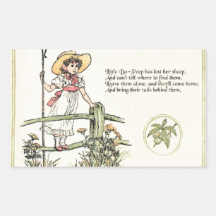 Little Bo Peep Nursery Rhyme Rectangular Sticker