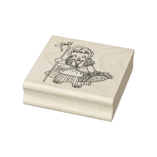 Little Bo peepe Doll Girl mother goose art Rubber Stamp (Stamp)