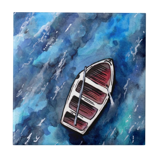 Little Boat on the Ocean Tile (Front)
