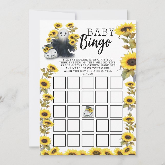 Little Boo Baby Shower Bingo Invitation (Front)