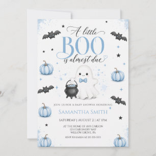 Little Boo Baby Shower Boy Halloween Invitation