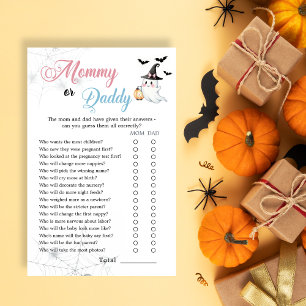 Little Boo Baby Shower Mommy or Daddy Game Card