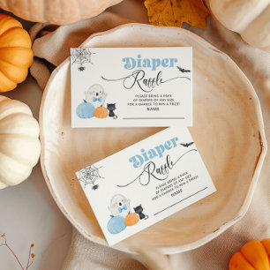 Little Boo blue Diaper raffle ticket Enclosure Card