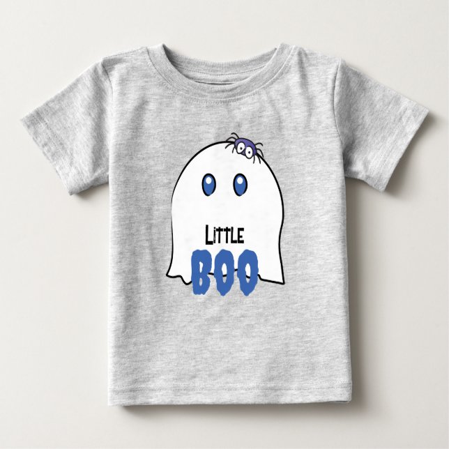 Little Boo Boy First Halloween Cute Ghost Family  Baby T-Shirt (Front)