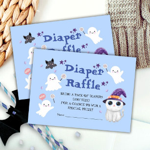 Little Boo Boy Halloween Baby Shower Diaper Raffle Enclosure Card