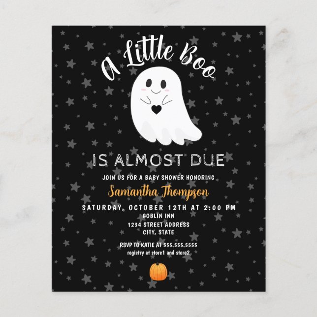 Little Boo Budget Halloween Baby Shower (Front)