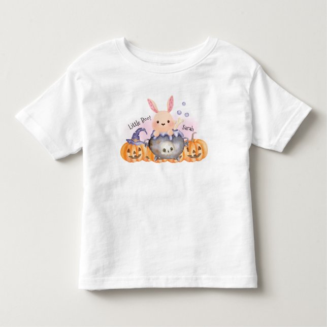 Little Boo Bunny in Halloween Cauldron  Toddler T-Shirt (Front)