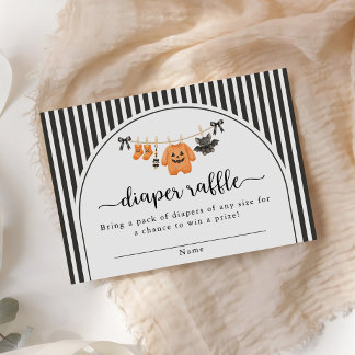 Little Boo Clothesline Baby Shower Diaper Raffle Enclosure Card