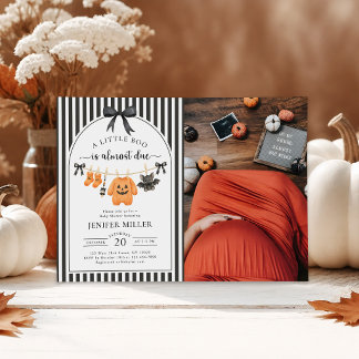 Little Boo Clothesline Baby Shower Photo Invitation