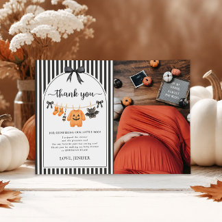Little Boo Clothesline Baby Shower Photo Thank You Card