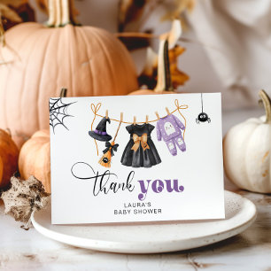 Little Boo Clothesline baby shower thank you card