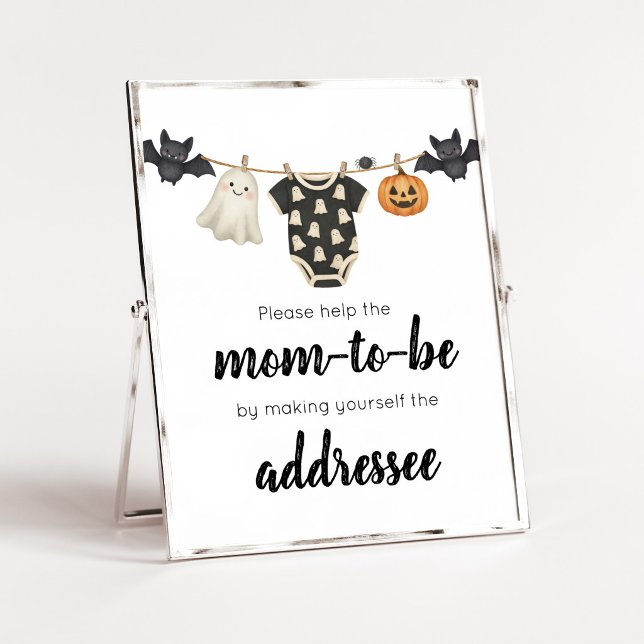 Little Boo Clothesline Envelope Station Sign (A Little Boo Halloween Baby Shower Envelope Station Sign)