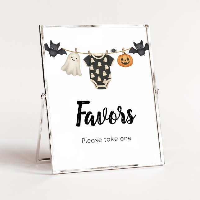 Little Boo Clothesline Favours Sign (A Little Boo Halloween Baby Shower Favors Sign)