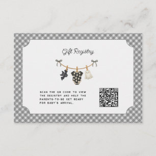 Little Boo Clothesline Gift Registry Baby Shower Enclosure Card