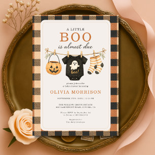 Little Boo Clothesline Halloween Baby Shower Invitation