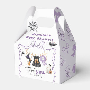 Little Boo Clothesline Purple Bow Baby Shower Favour Box