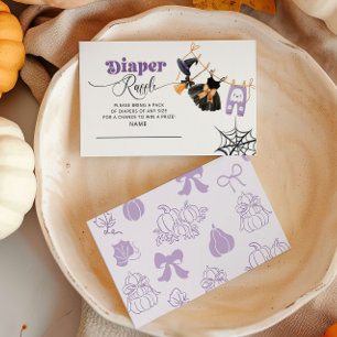 Little Boo Clothesline Purple Diaper raffle ticket Enclosure Card