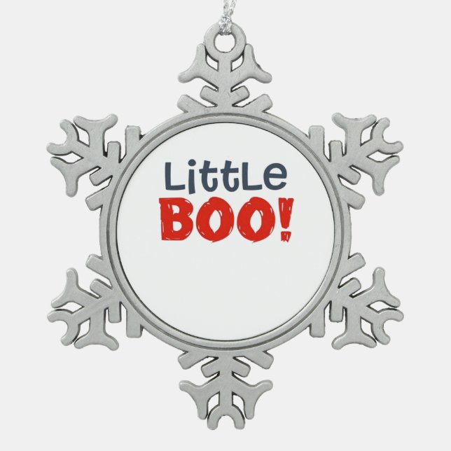 Little Boo Creative Casual Snowflake Pewter Christmas Ornament (Front)