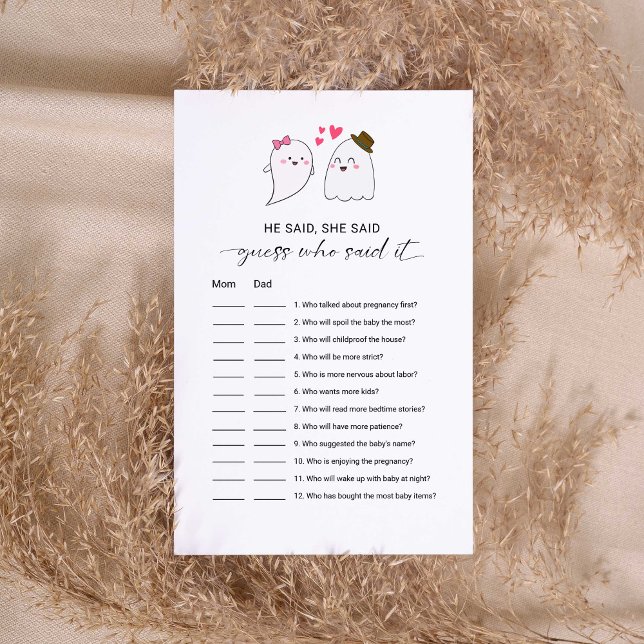 Little Boo Cute Baby Shower Guess who said it Game (Creator Uploaded)