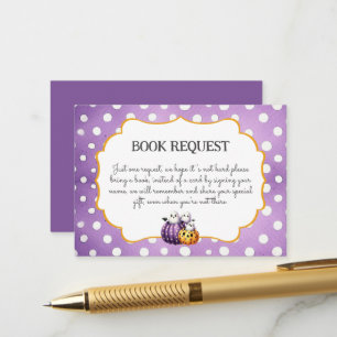 Little Boo Cute Ghost Halloween Book Request Card