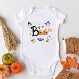 Little Boo Cute Ghost Witch Halloween Baby Shower  Baby Bodysuit