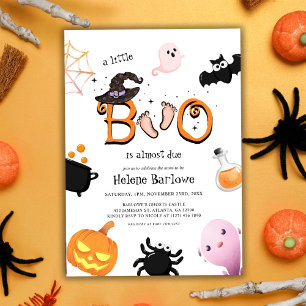Little Boo Cute Halloween Baby Shower Invitation