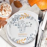 Little Boo Cute Halloween Baby Shower Paper Plate<br><div class="desc">Little Boo Baby Shower paper plate - or customise the wording for your baby sprinkle, gender reveal etc. The design is lettered with "a little boo is almost due" and perfect for an October or Little Boo Halloween baby shower. This watercolor design has a gender neutral colour pallete with orange,...</div>