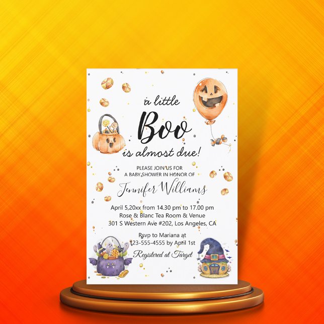 little boo,cute halloween baby shower simple invitation (Creator Uploaded)