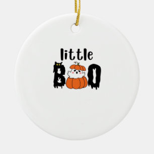Little Boo Cute Halloween Pumpkin Cat Vintage Styl Ceramic Tree Decoration