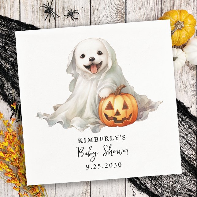 Little Boo Cute Halloween Simple Baby Shower Napkin (Creator Uploaded)