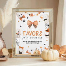 Little Boo Favours Table Sign 8x10 Card