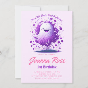 Little Boo First Halloween Baby Birthday Invitation